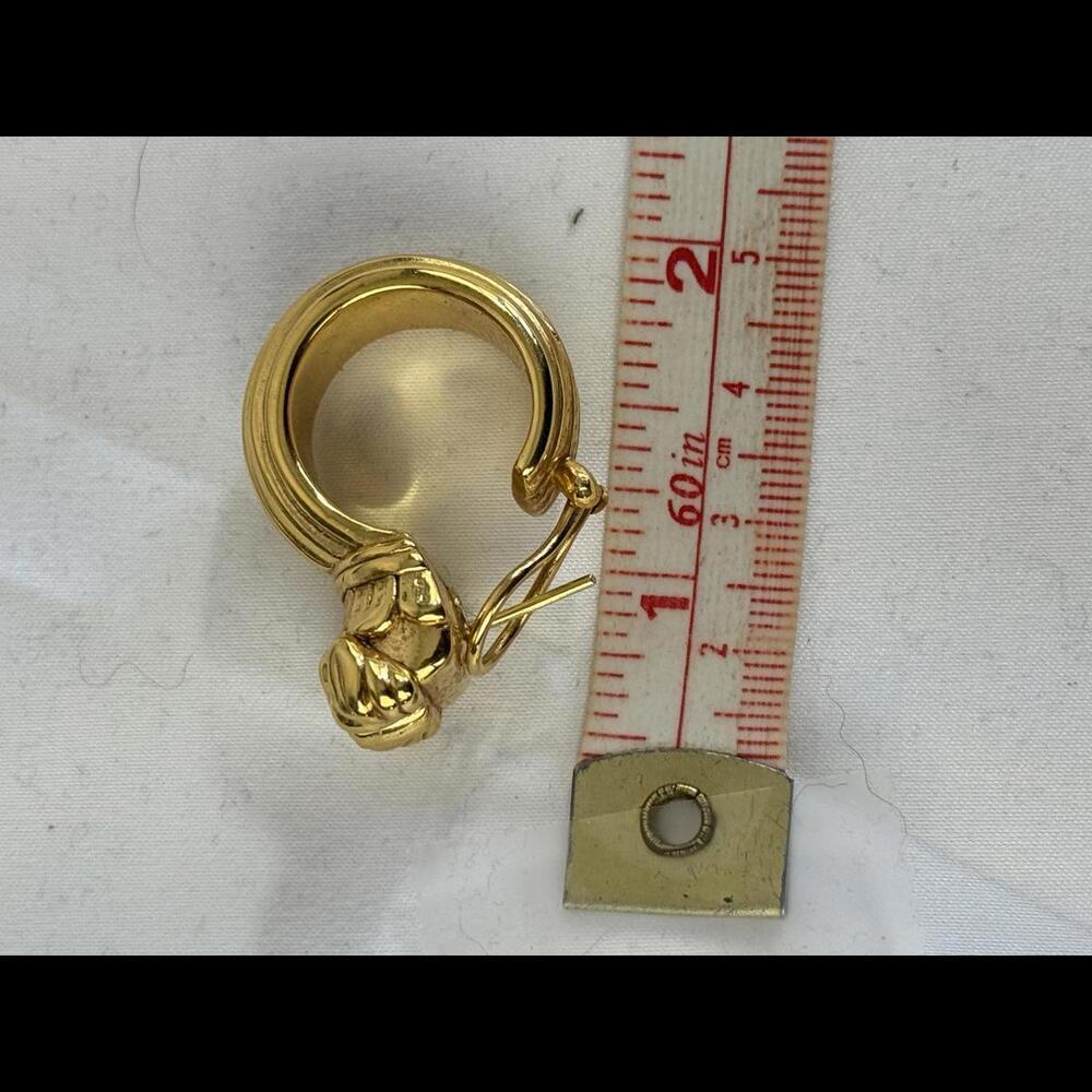 Vasari - Vintage Solid Gold Statement Earrings - image 5